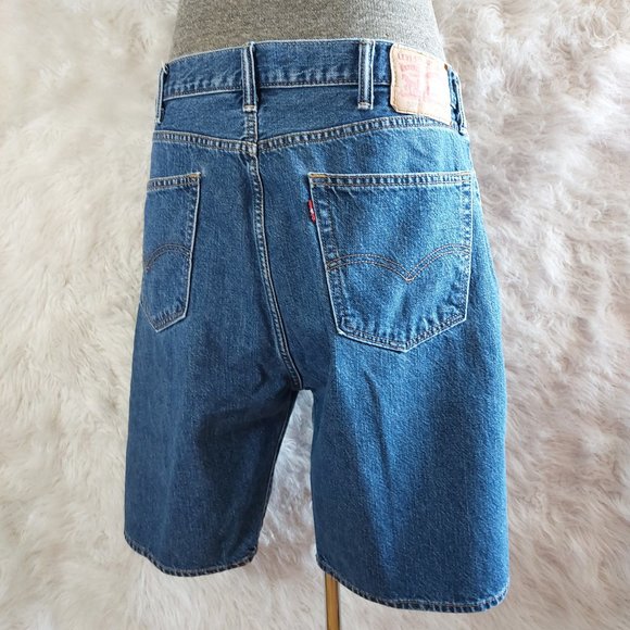 Levi's 505 Men's Blue Denim Flat Front Shorts Size W40 - Picture 2 of 10